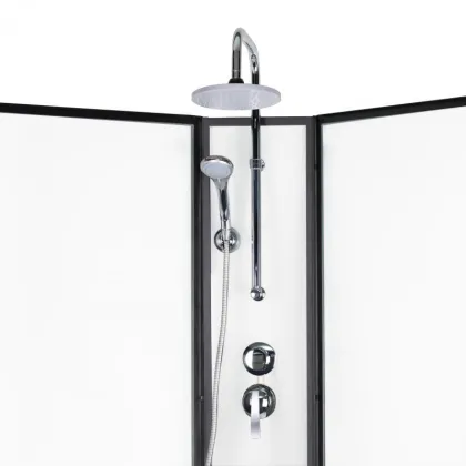 Душовий бокс Lidz Majatek SB90x90.BLA.LOW.TR, скло прозрачне 5 мм — Photo 4
