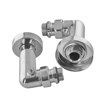 Комплект кранів для рушникосушки кутовий Koer KR.SET.550 - M1/2''xM1/2'' запірний, хромований (KR5840) — Photo 4