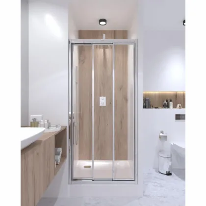 Душові двері в нішу Qtap Unifold CRM208.C4 78-81x185 см, скло Clear 4 мм, покриття CalcLess — Photo 9