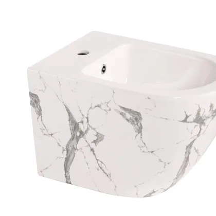 Біде підвісне Qtap Robin 515x370x350 мм, Marble QT13551381GMR — Photo 4