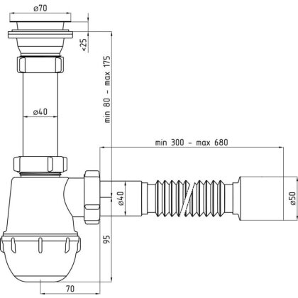 Сифон для кухонної мийки ANI Plast A0115 — Photo 1