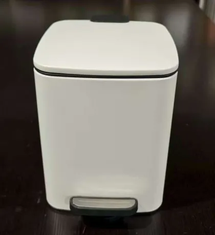 Відро для сміття з плавним закриттям квадратне ZERIX KUBIX-TC0106 WHITE 6 л (колір білий) (ZX6109) — Photo 7