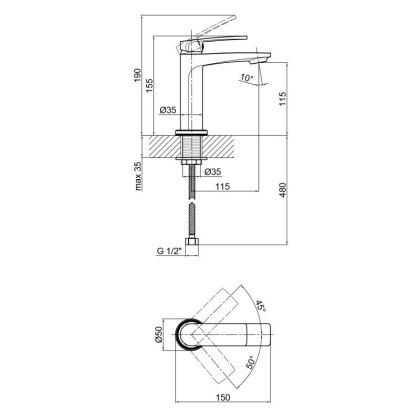 Змішувач для раковини Qtap Kralovice QTKRL1029103C Chrome — Photo 1