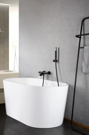 IMEX MONZA BLACK MATT Термостатичний змішувач для ванни з душовим набором, чорний матовий — Photo 2
