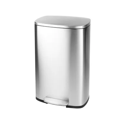 Відро для сміття з плавним закриттям прямокутне Mixxus Bevel-TC0112 SS Color 12л колір наржавійка (MI7087) — Photo 5