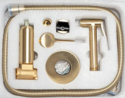 Набір душу гігієнічного REA LOOP BRUSHED GOLD матове золото — Photo 5