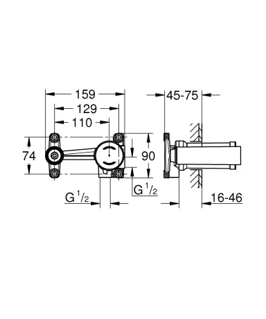 Прихована частина змішувача для раковини Grohe Non Rapido OHM (23571000) — Photo 1