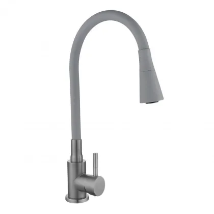 Змішувач для кухні Lidz Aria 015F31 (k35) з гнучким виливом LDARI015F31GGRP49567 Graphite/Grey — Photo 2