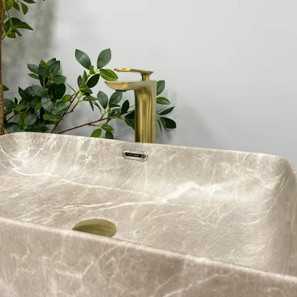Умивальник (раковина) VBI ARABBA M BEIGE STONE MATT накладний — Photo 4