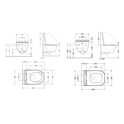 Акційний набір: Унітаз підвісний Jay Ultra Quiet QT07335177W 485х360х320 + Tern Ultra Quiet QT17332303ASW 490x365x325 — Photo 1