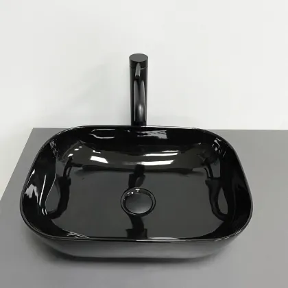Умивальник (раковина) VBI RAVENNA BLACK GLOSSY накладний — Photo 1