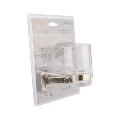 Склянка з тримачем Qtap Liberty настінна QTLIBORO1158 Gold — Photo 5