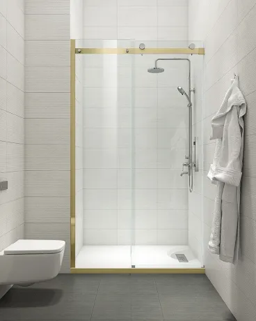 Двері в нішу Koer SR SD01-120x200-TR-12 прозоре скло Easy Clean 8мм, матове золото (KR5377) — Photo 29
