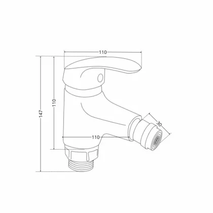 Змішувач для біде Lidz Tani 001AF (k40) LDTAN001AFCRM44958 Chrome — Photo 1