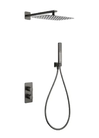 IMEX TOSCANA BLACK GUN METAL Набір для душу термостатичний, PVD графіт