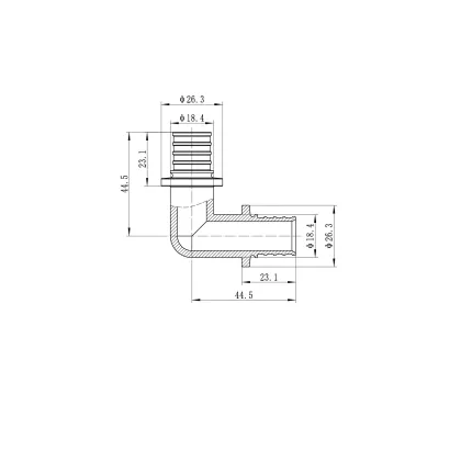 Кутник рівнопрохідний 90 Koer KA.L20 - 20(2.8mm) x 20(2.8mm) (KR4872) — Photo 1