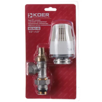Кран RTL з системою "антипротікання" кутовий Koer KR.941-Gi - 1/2x1/2 (KR3065) — Photo 2