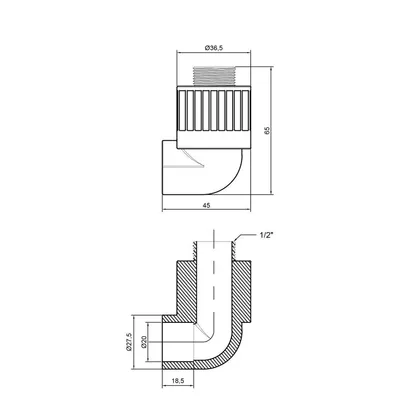 Кутик PPR Thermo Alliance 20х1/2&quot; ЗР — Photo 1