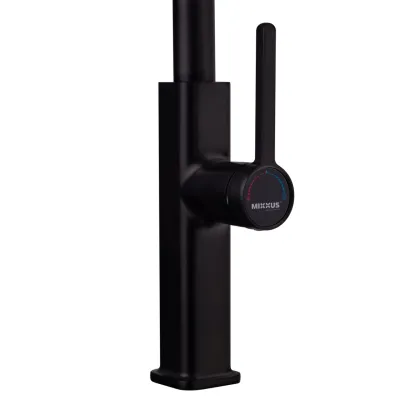 Змішувач для кухні з висувним виливом Mixxus Premium HAMMER 014 BLACK (MI6954) — Photo 1