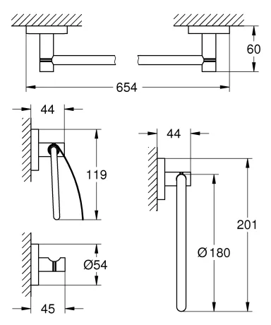 Набір аксесуарів 4 в 1 Grohe Essentials New (40776001) — Photo 1