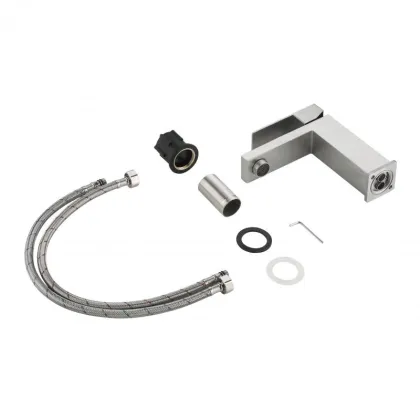 Змішувач для раковини низький Lidz Helix 001F (k35) LDHEL001FNKS49178 Nickel — Photo 6