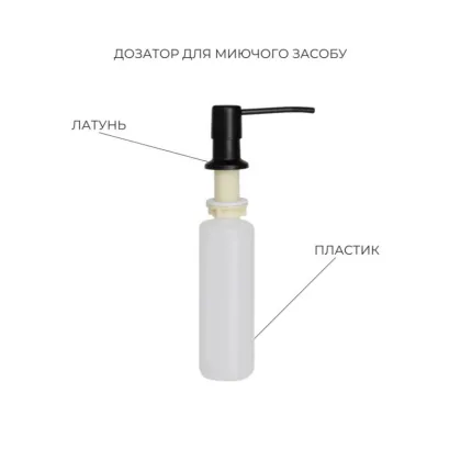 Комплект Lidz Handmade H6050HB Мийка для кухні інтегрована Decor Black PVD Honeycomb у комплекті з дозатором + Lidz K01G Корзина для кухонної мийки — Photo 4