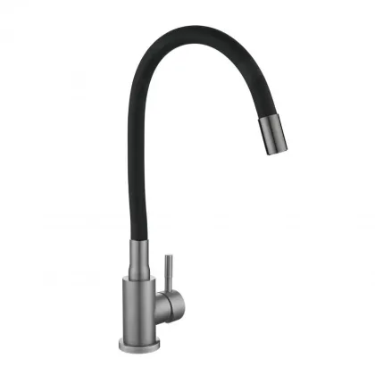 Змішувач для кухні Lidz Aria 015F3 (k35) з гнучким виливом LDARI015F3BGRP49564 Graphite/Black — Photo 3