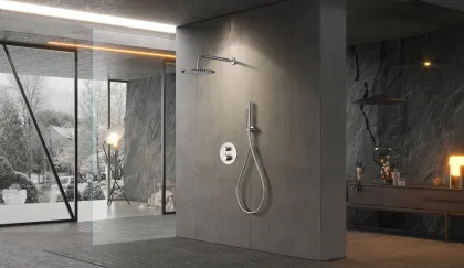 IMEX MONZA BRUSHED NICKEL Набір для душу термостатичний, матовий нікель — Photo 1