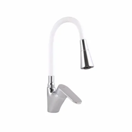 Змішувач для кухні Lidz Tani 007F3 з гнучким виливом (k40) LDTAN007F3WCR40423 White / Chrome
