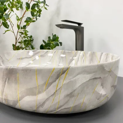 Умивальник (раковина) VBI UDINE STONE GLOSSY накладний — Photo 4