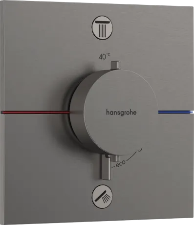 SHOWERSELECT COMFORT E термостат для 2споживачів, прихований монтаж, колір шліфованний чорний хром