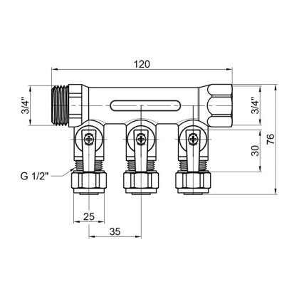 Колектор SD Plus 3/4&quot; 3 виходи SD231W3 — Photo 1