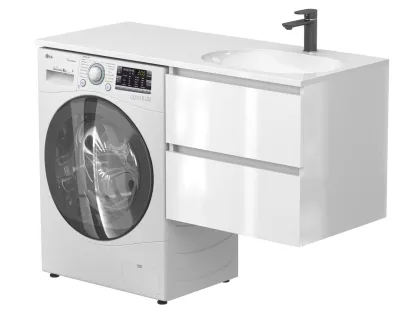 Тумба підвісна LUMO Біла глянцева для умивальника NEW YORK 1200 R Miraggio