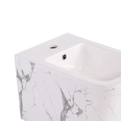 Комплект Qtap Tern Marble 3 в 1: підвісний унітаз Ultra Quiet + біде підвісне + раковина накладна QTTERMR49164 — Photo 6