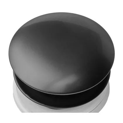 Донний клапан для раковини з переливом ZERIX BV-01 BLACK автоматичний (Click-Clack) (Колір чорний) 1 1/4'' (ZX6016) — Photo 1