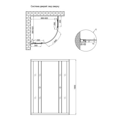 Душова кабіна Lidz Wieza SC90x90.SAT.LOW.L, скло Linie 4 мм без піддону — Photo 1