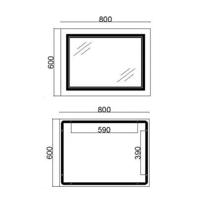 Дзеркало Qtap Cardinal 600х800 з LED-підсвічуванням Touch, з антизапотіванням, з димером, рег. темп. кольору (3000-6500K) Reverse QT0478C6080 — Photo 1