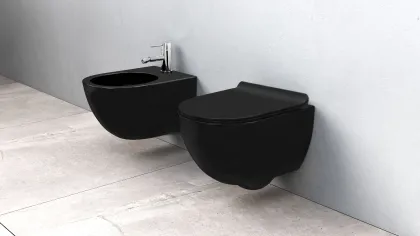 Підвісне біде REA CARLO MINI BLACK MATT * — Photo 1