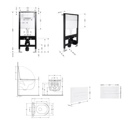 Готове рішення Qtap для ванної кімнати: підвісний унітаз Taurus Ultra Quiet 515x360x350 + комплект інсталяції Standard (лінійна клавіша White) — Photo 1