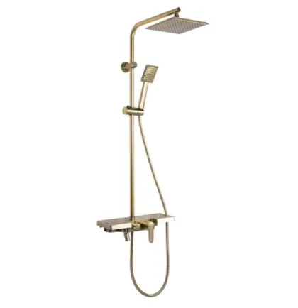 Душовий гарнітур REA BRAVO BRUSHED GOLD матове золото з виливом * — Photo 3