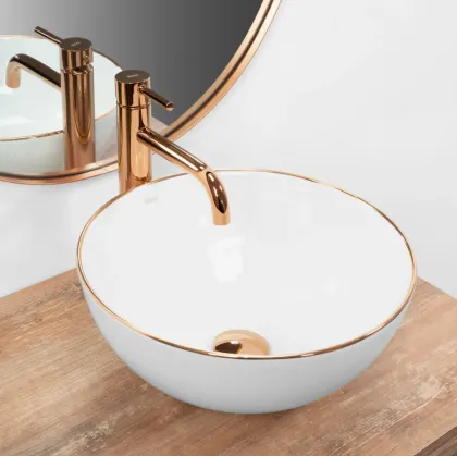 Умивальник (раковина) REA STELLA ROSE GOLD EDGE накладний * — Photo 1