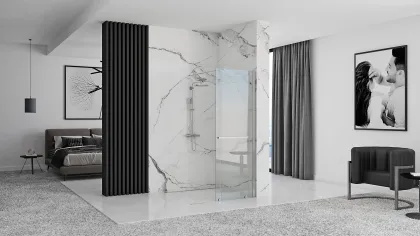 Душова стінка REA CORTIS 100 CHROME розсувна * — Photo 4