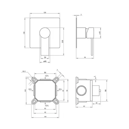 Змішувач прихованого монтажу для біде Qtap Form CRM 001AB SQ — Photo 1