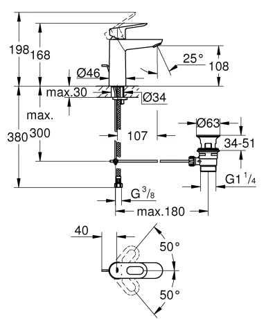 Змішувач для раковини M-розміру Grohe BauLoop (23762000) — Photo 6