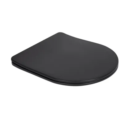 Унітаз підвісний Qtap Robin New Ultra Quiet безобідковий з сидінням Soft-close MATT BLACK QT13332381АSMB — Photo 7