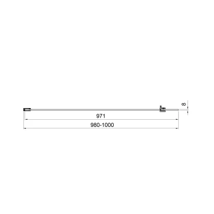 Нерухома стінка Walk-IN 1000х2000мм chrome, скло 8мм clear — Photo 4