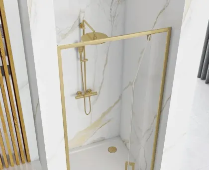 Душові двері REA RAPID SWING 90 BRUSHED GOLD — Photo 4