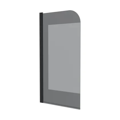 Шторка на ванну одноелементна Dakota 800х1400мм black matt, скло 6мм europe grey