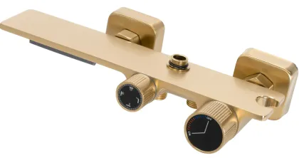 Душовий гарнітур REA HELIX BRUSHED GOLD матове золото з виливом — Photo 1
