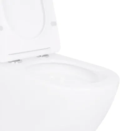 Унітаз підвісний Qtap Robin New Ultra Quiet безобідковий з сидінням Soft-close WHITE QT13332381АSW — Photo 4